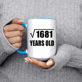 41st Birthday Square Root of 1681 Years Old - 15oz Accent Mug Blue