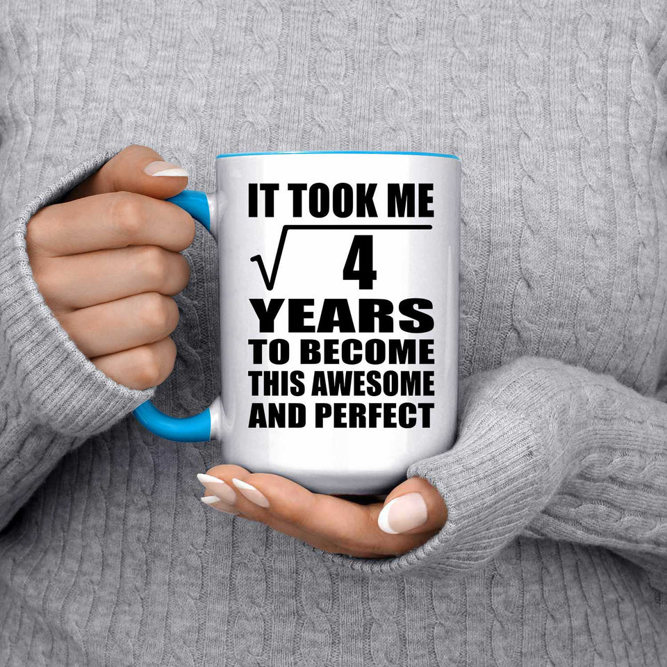 2nd Birthday Took Square Root of 4 Years To Awesome - 15oz Accent Mug Blue