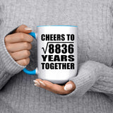 94th Anniversary Cheers To Square Root of 8836 Years Together - 15oz Accent Mug Blue