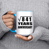 29th Anniversary Square Root of 841 Years Anniversary - 15oz Accent Mug Blue