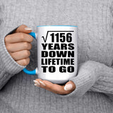 34th Anniversary Square Root of 1156 Years Lifetime To Go - 15oz Accent Mug Blue