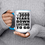 60th Anniversary Square Root of 3600 Years Lifetime To Go - 15oz Accent Mug Blue