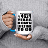 68th Anniversary Square Root of 4624 Years Lifetime To Go - 15oz Accent Mug Blue
