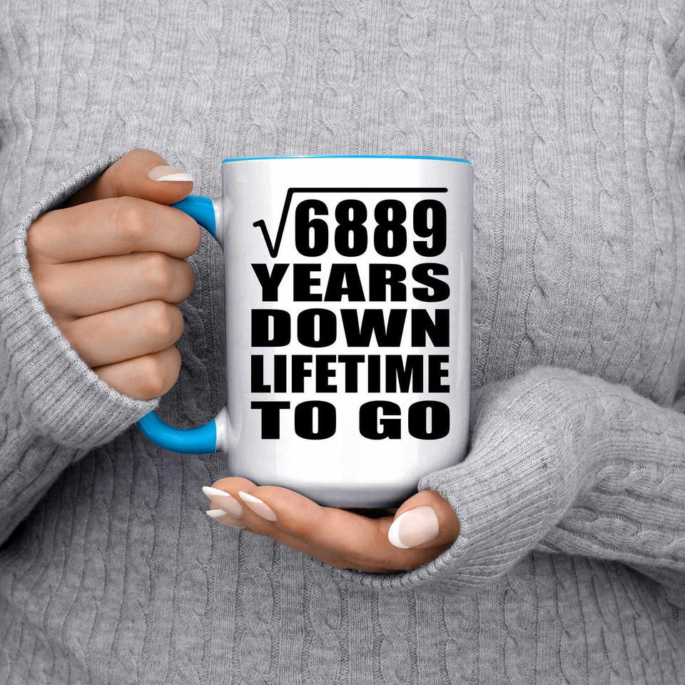 83rd Anniversary Square Root of 6889 Years Lifetime To Go - 15oz Accent Mug Blue