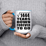 38th Anniversary Square Root of 1444 Years Down Forever To Go - 15oz Accent Mug Blue