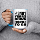 59th Anniversary Square Root of 3481 Years Down Forever To Go - 15oz Accent Mug Blue