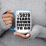 77th Anniversary Square Root of 5929 Years Down Forever To Go - 15oz Accent Mug Blue