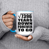 86th Anniversary Square Root of 7396 Years Down Forever To Go - 15oz Accent Mug Blue