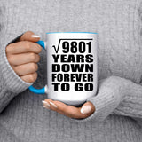 99th Anniversary Square Root of 9801 Years Down Forever To Go - 15oz Accent Mug Blue