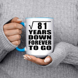 9th Anniversary Square Root of 81 Years Down Forever To Go - 15oz Accent Mug Blue