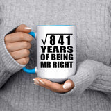 29th Anniversary Square Root of 841 Years of Being Mr Right - 15oz Accent Mug Blue