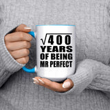 20th Anniversary Square Root of 400 Years of Mr Perfect - 15oz Accent Mug Blue