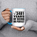 59th Anniversary Square Root of 3481 Years of Mr Perfect - 15oz Accent Mug Blue