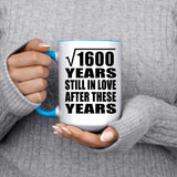 40th Anniversary Square Root of 1600 Years Still In Love - 15oz Accent Mug Blue