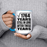 42nd Anniversary Square Root of 1764 Years Still In Love - 15oz Accent Mug Blue