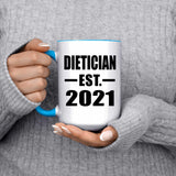 Dietician Established EST. 2021 - 15oz Accent Mug Blue