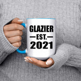 Glazier Established EST. 2021 - 15oz Accent Mug Blue