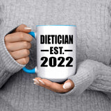 Dietician Established EST. 2022 - 15oz Accent Mug Blue