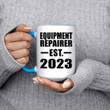 Equipment Repairer Established EST. 2023 - 15oz Accent Mug Blue