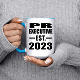 PR Executive Established EST. 2023 - 15oz Accent Mug Blue