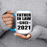 Father In Law Since 2021 - 15oz Accent Mug Blue