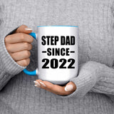 Step Dad Since 2022 - 15oz Accent Mug Blue