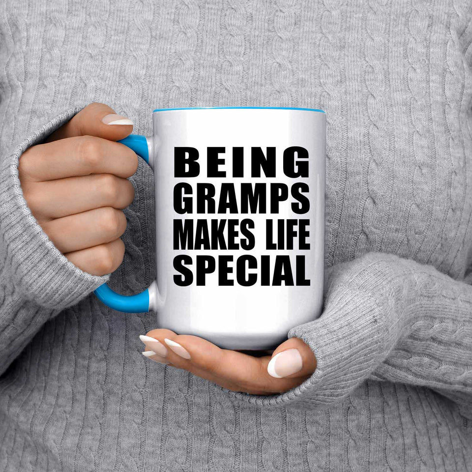 Being Gramps Makes Life Special - 15oz Accent Mug Blue