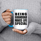 Being Granddad Makes Life Special - 15oz Accent Mug Blue