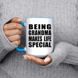 Being Grandma Makes Life Special - 15oz Accent Mug Blue