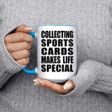 Collecting Sports Cards Makes Life Special - 15oz Accent Mug Blue