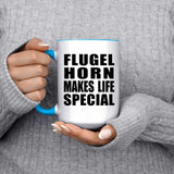 Flugel Horn Makes Life Special - 15oz Accent Mug Blue