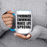 Synchronized Swimming Makes Life Special - 15oz Accent Mug Blue