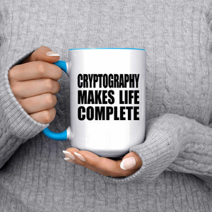 Cryptography Makes Life Complete - 15oz Accent Mug Blue