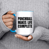 Punchball Makes Life Complete - 15oz Accent Mug Blue