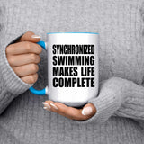 Synchronized Swimming Makes Life Complete - 15oz Accent Mug Blue