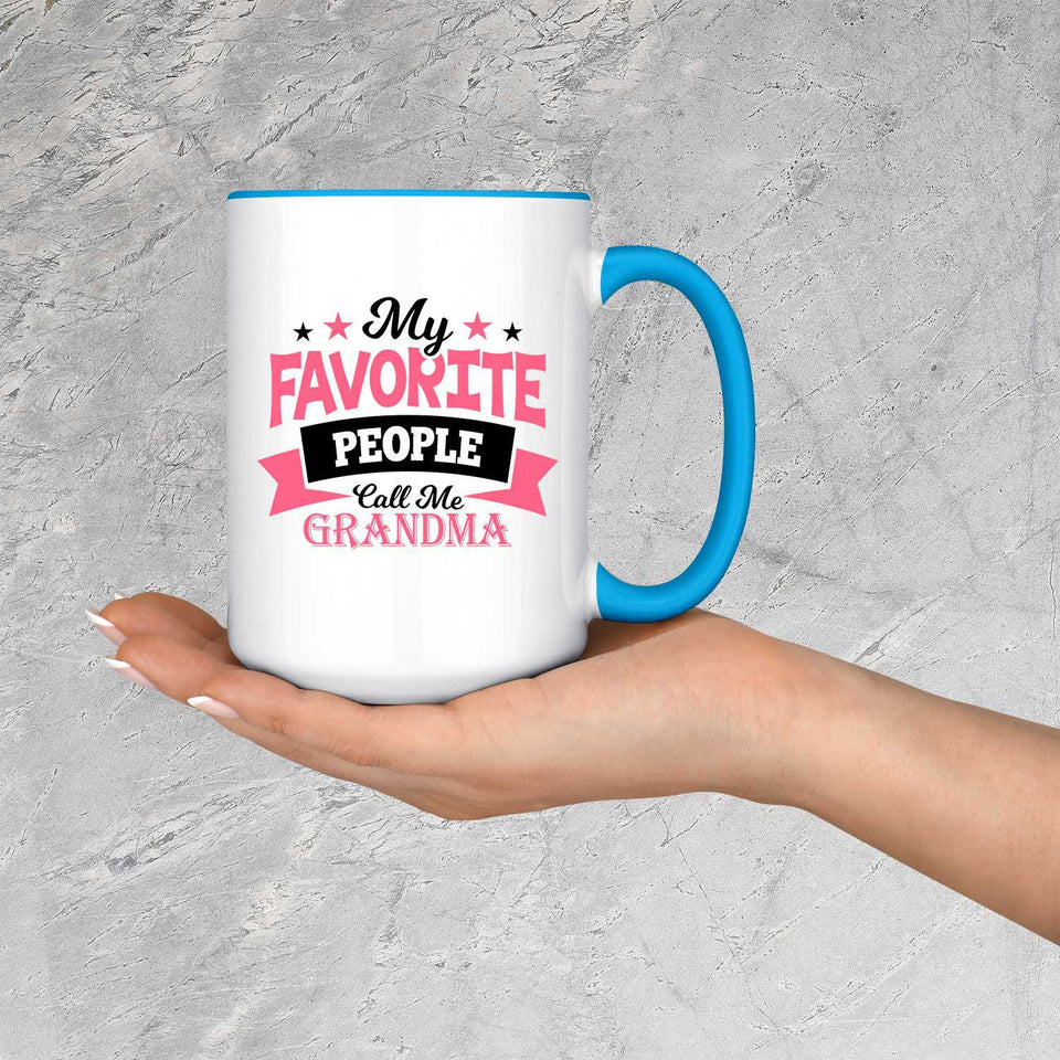 My Favorite People Call Me Grandma - 15oz Accent Mug Blue