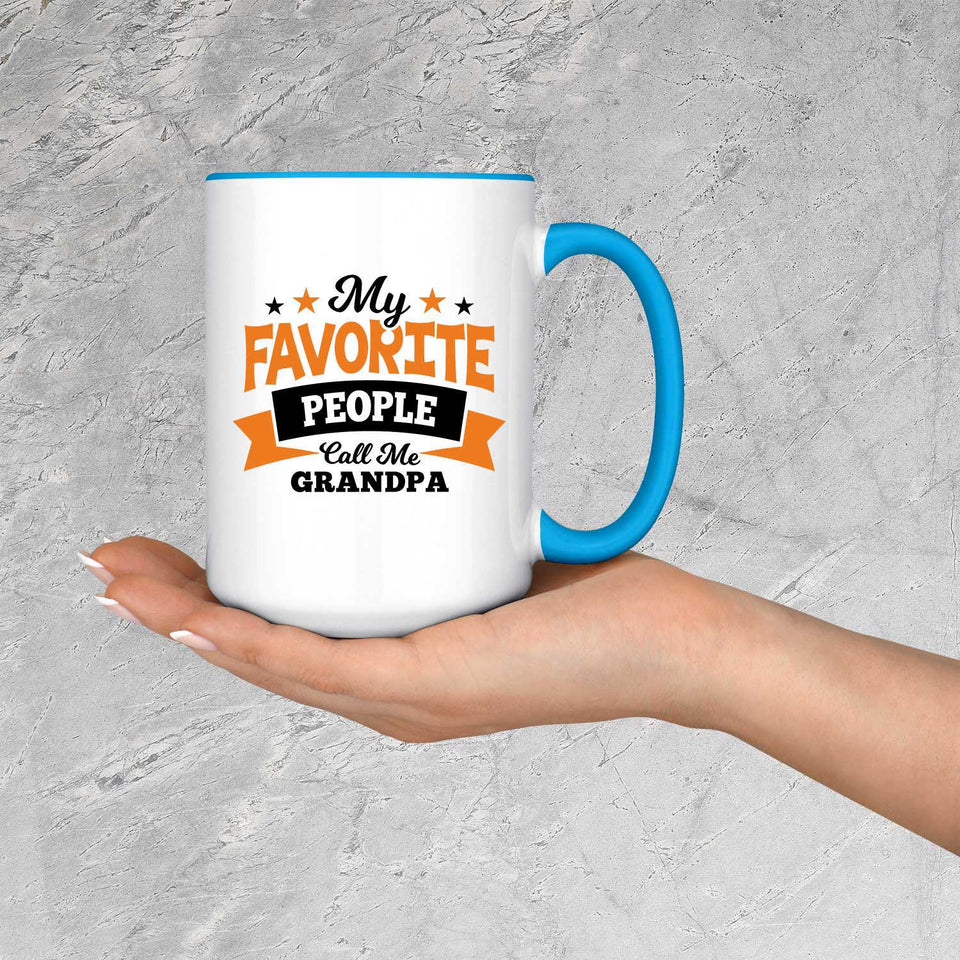 My Favorite People Call Me Grandpa - 15oz Accent Mug Blue