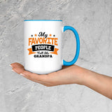 My Favorite People Call Me Grandpa - 15oz Accent Mug Blue