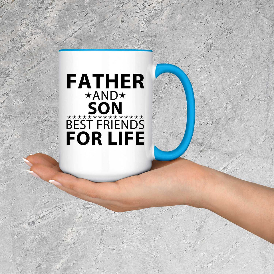 Father and Son, Best Friends For Life - 15oz Accent Mug Blue