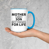 Mother and Son, Best Friends For Life - 15oz Accent Mug Blue