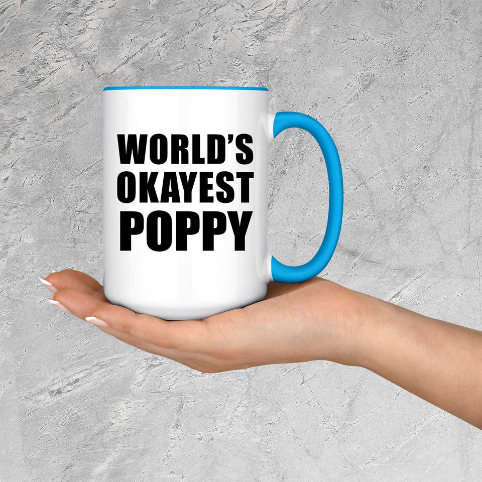 World's Okayest Poppy - 15oz Accent Mug Blue