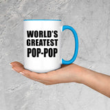 World's Greatest Pop-Pop - 15oz Accent Mug Blue