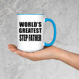 World's Greatest Step Father - 15oz Accent Mug Blue