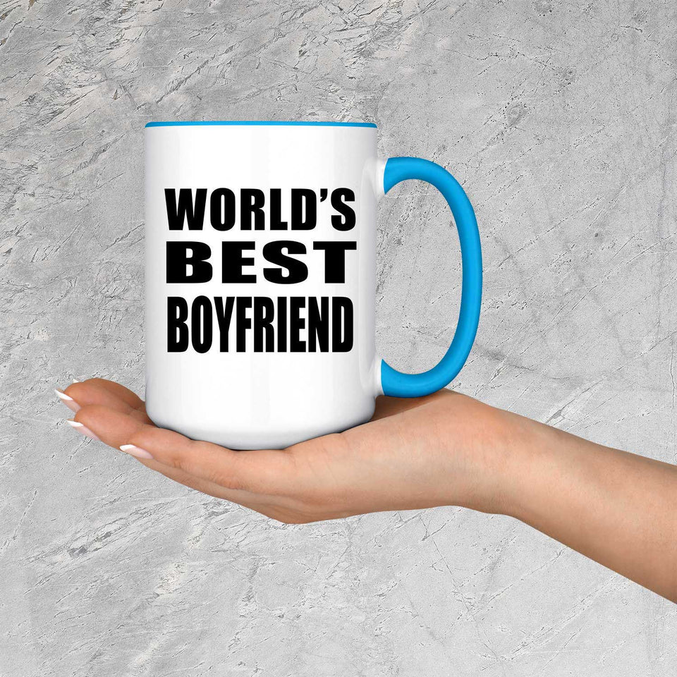 World's Best Boyfriend - 15oz Accent Mug Blue
