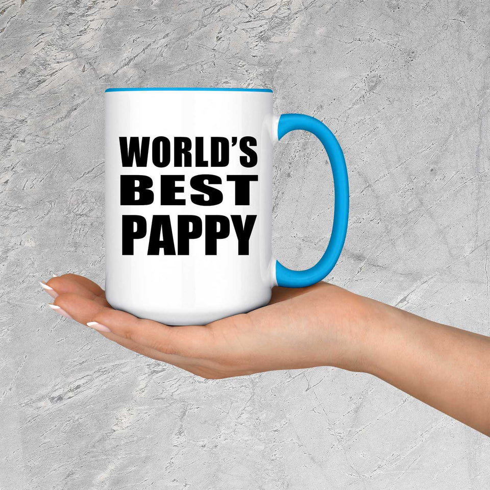 World's Best Pappy - 15oz Accent Mug Blue