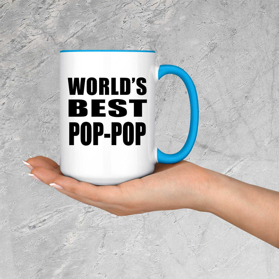World's Best Pop-Pop - 15oz Accent Mug Blue