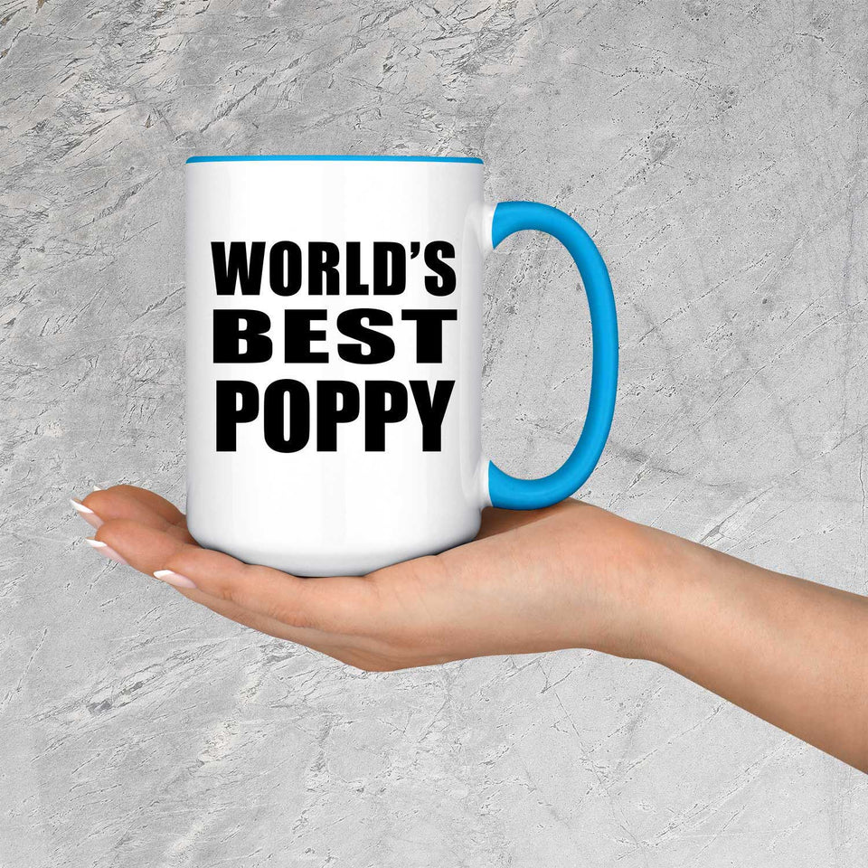 World's Best Poppy - 15oz Accent Mug Blue