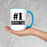 Number One #1 Classmate - 15oz Accent Mug Blue