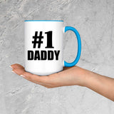 Number One #1 Daddy - 15oz Accent Mug Blue