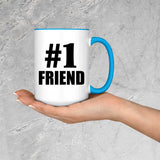 Number One #1 Friend - 15oz Accent Mug Blue